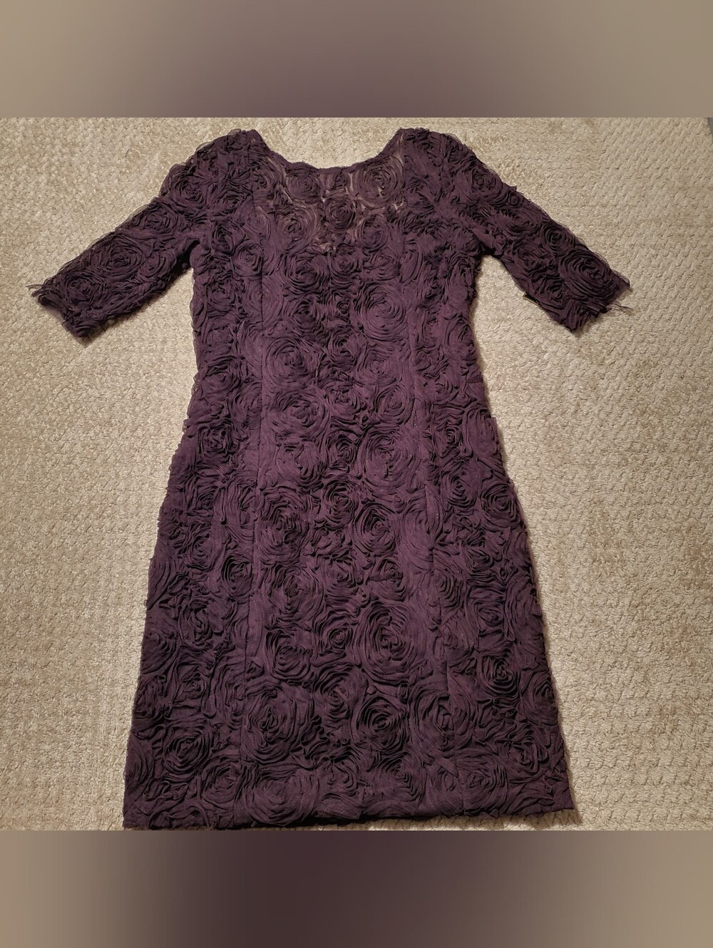 RACHEL Rachel Roy Plum Rose-Textured Midi Dress